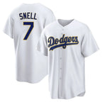 Choea LA.Dodgers #7 Blake Snell Player Gold White 2026 Collection Stadium Game Stitched Jerseys
