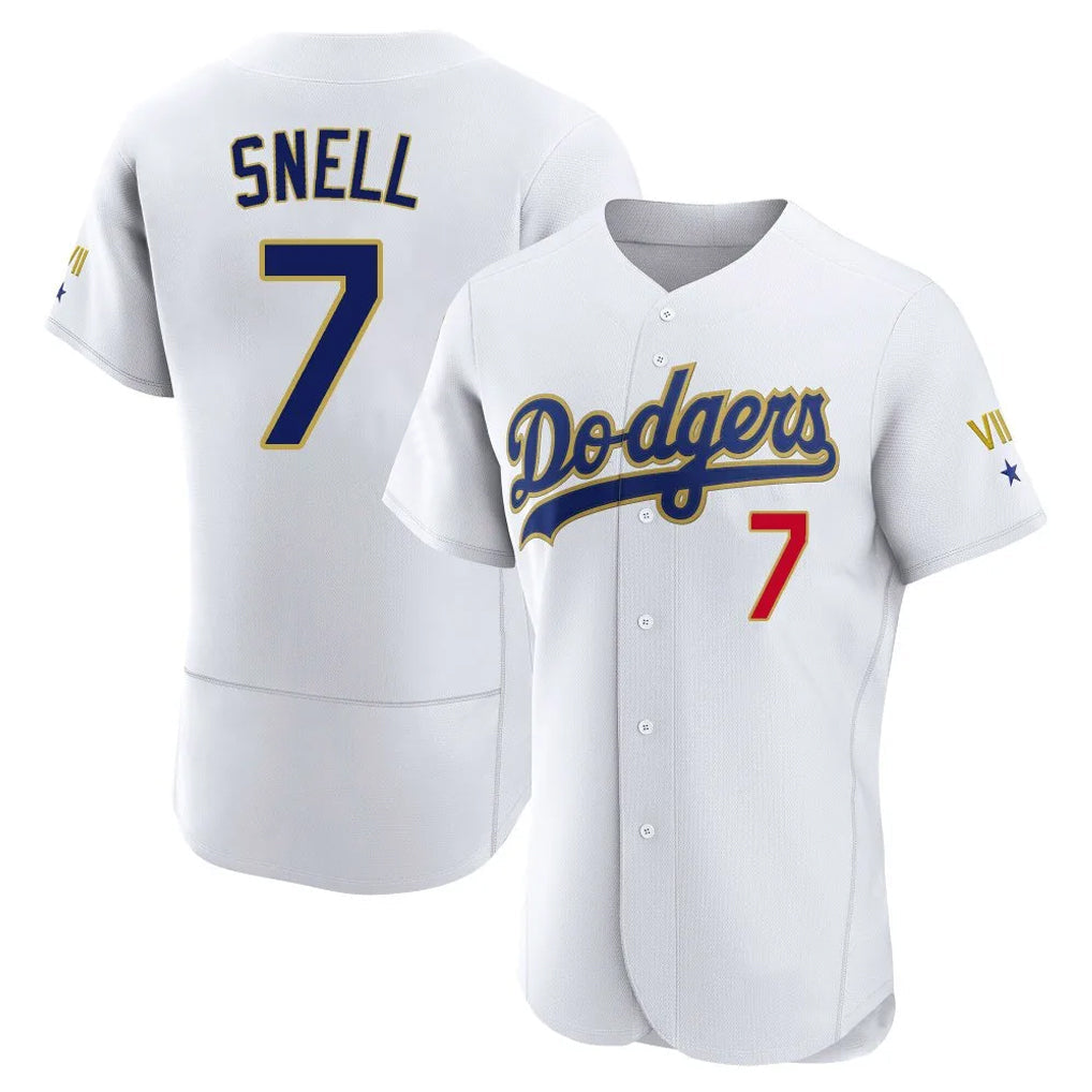 Choea LA.Dodgers #7 Blake Snell Player Gold White 2026 Collection Stadium Limited Elite Stitched Jerseys