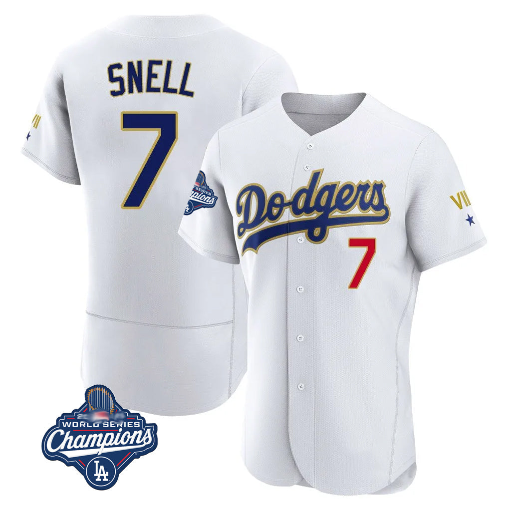 Choea LA.Dodgers #7 Blake Snell Player Gold White 2026 Collection Stadium Limited Elite World Series Meet Stitched Jerseys