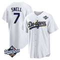 Choea LA.Dodgers #7 Blake Snell Player Gold White World Series Home Game Stitched Jerseys