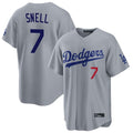 Choea LA.Dodgers #7 Blake Snell Player Gray Game Home Stitched Jerseys