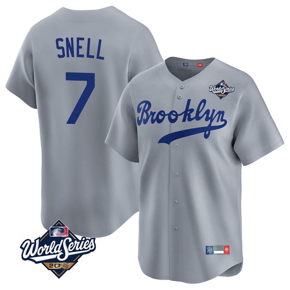 Choea LA.Dodgers #7 Blake Snell Player Gray Game Limited World Series Home Stitched Jerseys