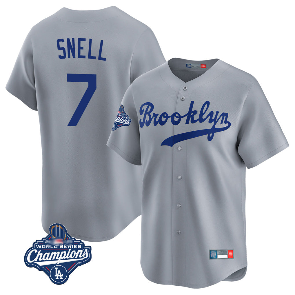Choea LA.Dodgers #7 Blake Snell Player Gray Game Limited World Series Meet Home Stitched Jerseys