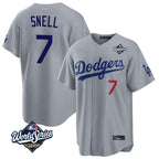 Choea LA.Dodgers #7 Blake Snell Player Gray Game World Series Home Stitched Jerseys