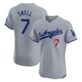 Choea LA.Dodgers #7 Blake Snell Player Gray Limited Elite Home Stitched Jerseys