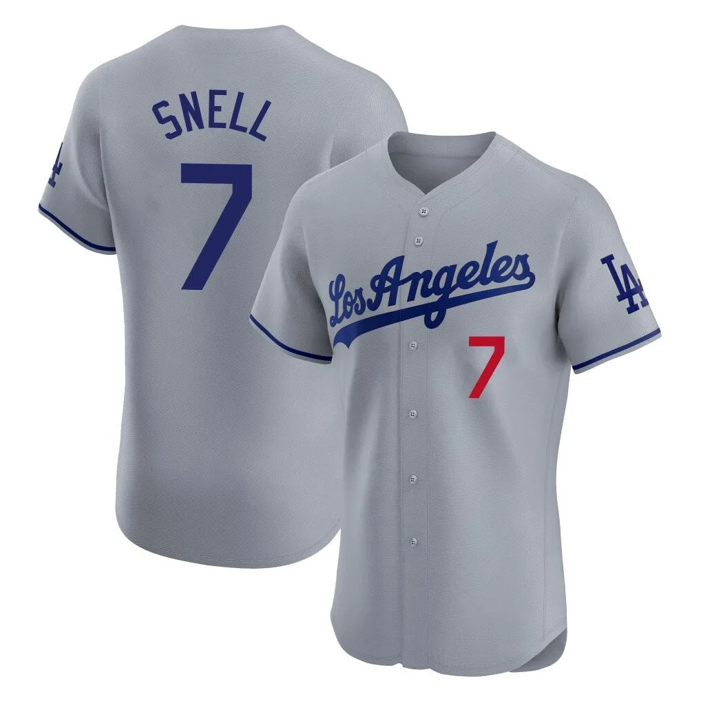 Choea LA.Dodgers #7 Blake Snell Player Gray Limited Elite Home Stitched Jerseys