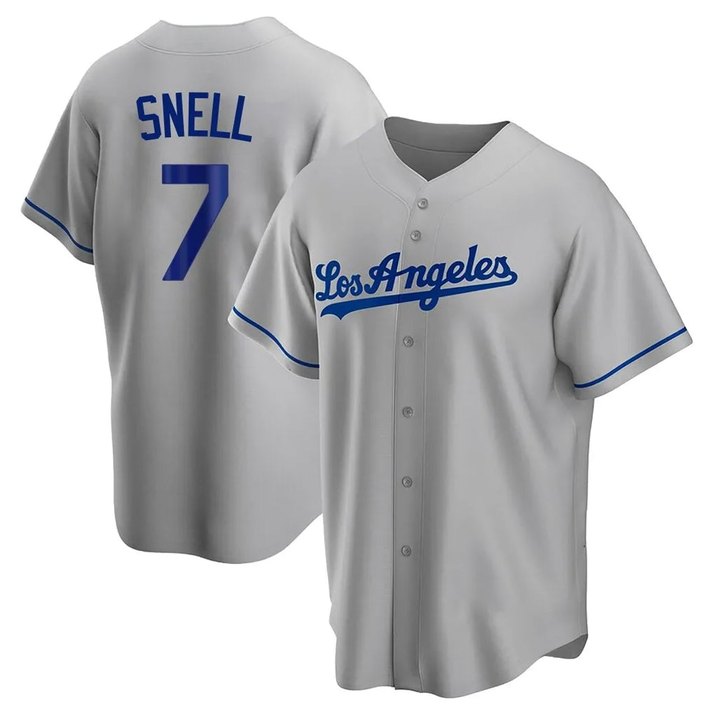 Choea LA.Dodgers #7 Blake Snell Player Gray Road Game Stitched Jerseys