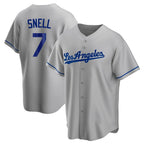 Choea LA.Dodgers #7 Blake Snell Player Gray Road Game Stitched Jerseys