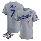 Choea LA.Dodgers #7 Blake Snell Player Gray World Series Limited Elite Home Stitched Jerseys