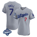 Choea LA.Dodgers #7 Blake Snell Player Gray World Series Meet Limited Elite Home Stitched Jerseys