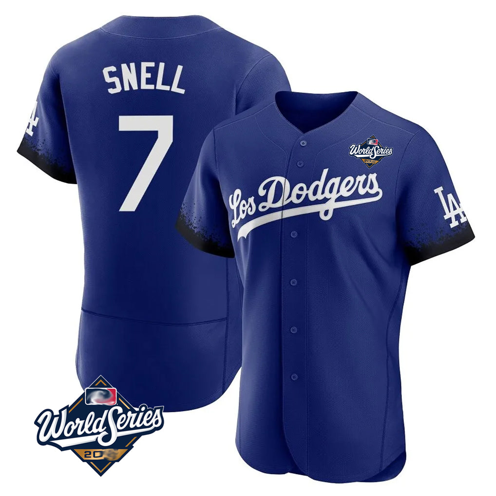 Choea LA.Dodgers #7 Blake Snell Player Royal City Connect Elite World Series Home Stitched Jerseys