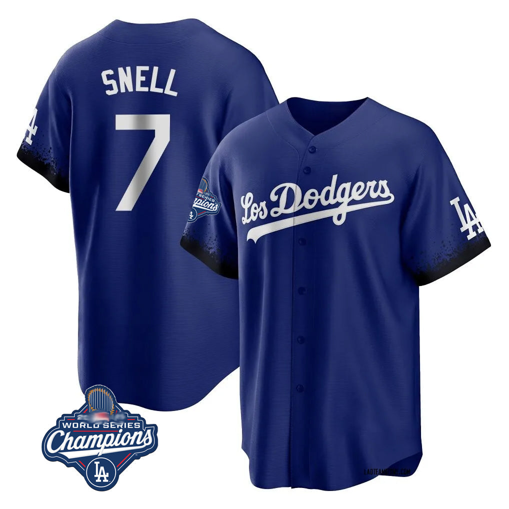 Choea LA.Dodgers #7 Blake Snell Player Royal City Connect Game World Series Meet Stitched Jerseys