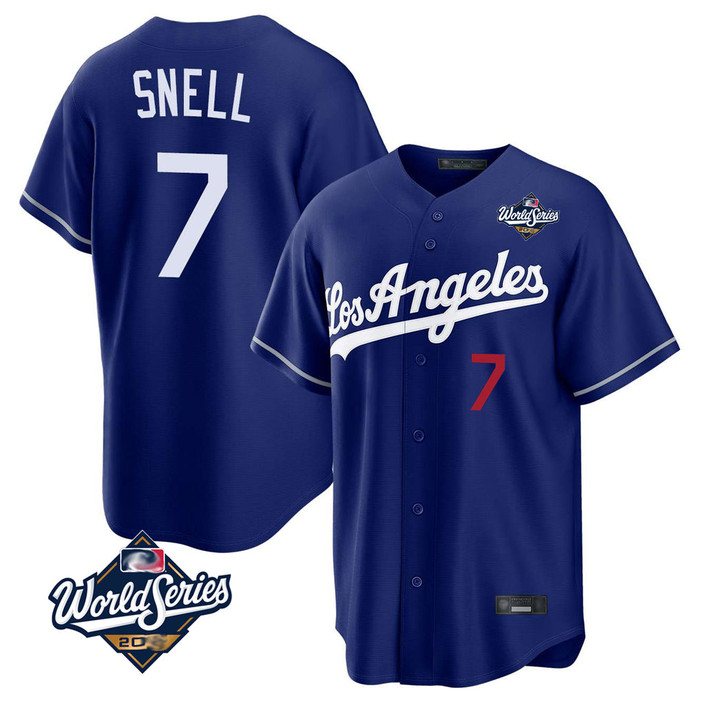 Choea LA.Dodgers #7 Blake Snell Player Royal Game World Series Home Stitched Jerseys
