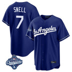 Choea LA.Dodgers #7 Blake Snell Player Royal Game World Series Meet Stitched Jerseys
