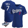 Choea LA.Dodgers #7 Blake Snell Player Royal Limited Elite World Series Home Stitched Jerseys