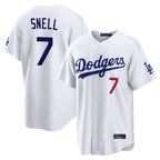 Choea LA.Dodgers #7 Blake Snell Player White Game Home Stitched Jerseys