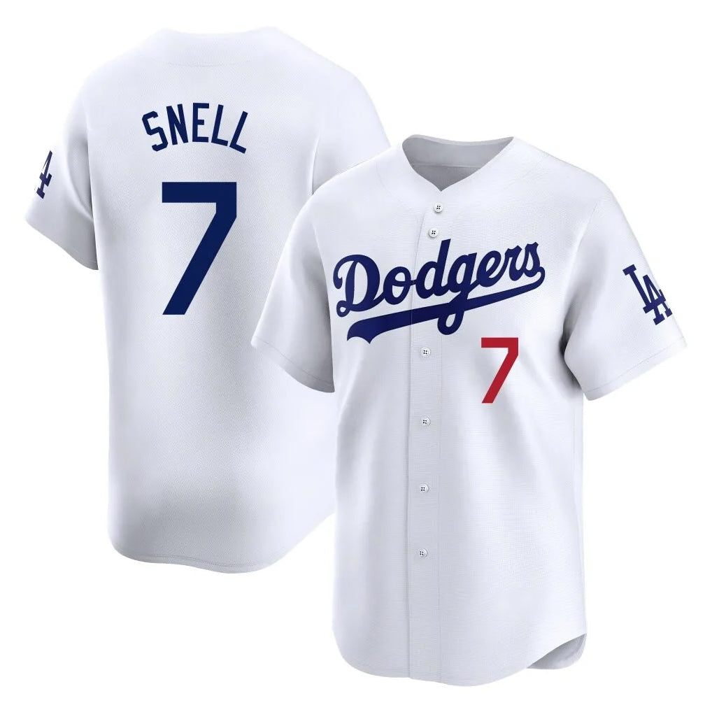 Choea LA.Dodgers #7 Blake Snell Player White Game Limited Home Stitched Jerseys