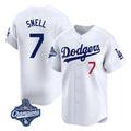 Choea LA.Dodgers #7 Blake Snell Player White Game Limited World Series Meet Home Stitched Jerseys