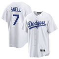 Choea LA.Dodgers #7 Blake Snell Player White Game Stitched Jerseys
