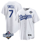 Choea LA.Dodgers #7 Blake Snell Player White Game World Series Stitched Jerseys