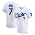 Choea LA.Dodgers #7 Blake Snell Player White Limited Elite Home Stitched Jerseys