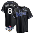 Choea LA.Dodgers #8 Enrique Hern?¡ì?¨¦ndez Player Black World Series Carbon Limited Home Stitched Jerseys