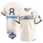 Choea LA.Dodgers #8 Enrique Hern?¡ì?¨¦ndez Player Cream World Series Meet City Connect Limited Home Stitched Jerseys