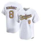 Choea LA.Dodgers #8 Enrique Hern?¡ì?¨¦ndez Player Gold Collection Limited Home Stitched Jerseys
