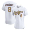 Choea LA.Dodgers #8 Enrique Hern?¡ì?¨¦ndez Player Gold Limited Elite Home Stitched Jerseys