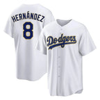 Choea LA.Dodgers #8 Enrique Hern?¡ì?¨¦ndez Player Gold White 2026 Collection Stadium Game Stitched Jerseys
