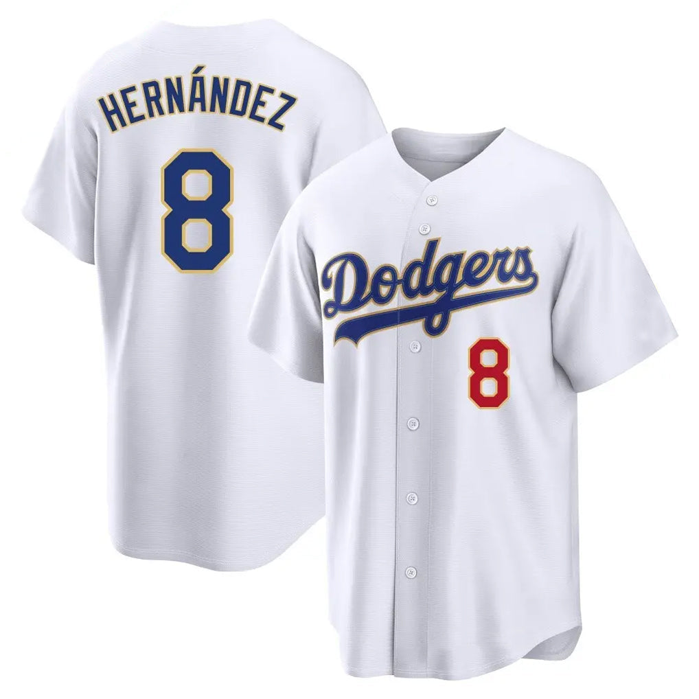 Choea LA.Dodgers #8 Enrique Hern?¡ì?¨¦ndez Player Gold White 2026 Collection Stadium Limited Stitched Jerseys