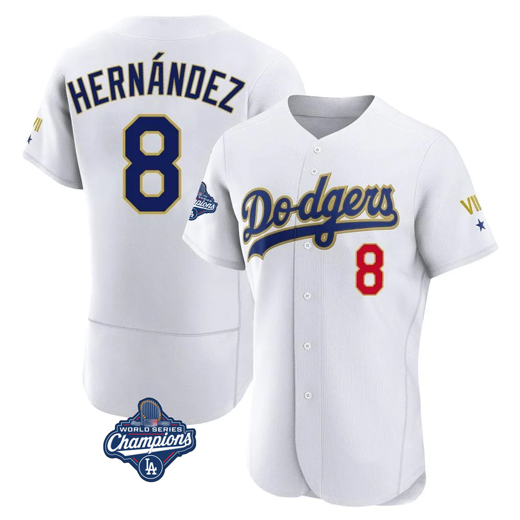 Choea LA.Dodgers #8 Enrique Hern?¡ì?¨¦ndez Player Gold White World Series Meet 2026 Collection Stadium Limited Elite Stitched Jerseys