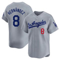 Choea LA.Dodgers #8 Enrique Hern?¡ì?¨¦ndez Player Gray Limited Home Stitched Jerseys