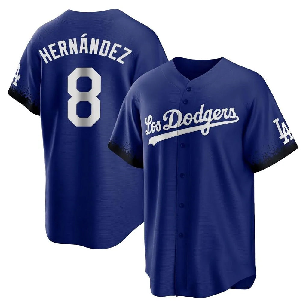 Choea LA.Dodgers #8 Enrique Hern?¡ì?¨¦ndez Player Royal City Connect Home Game Stitched Jerseys