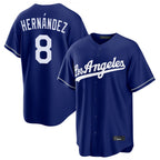 Choea LA.Dodgers #8 Enrique Hern?¡ì?¨¦ndez Player Royal Game Stitched Jerseys
