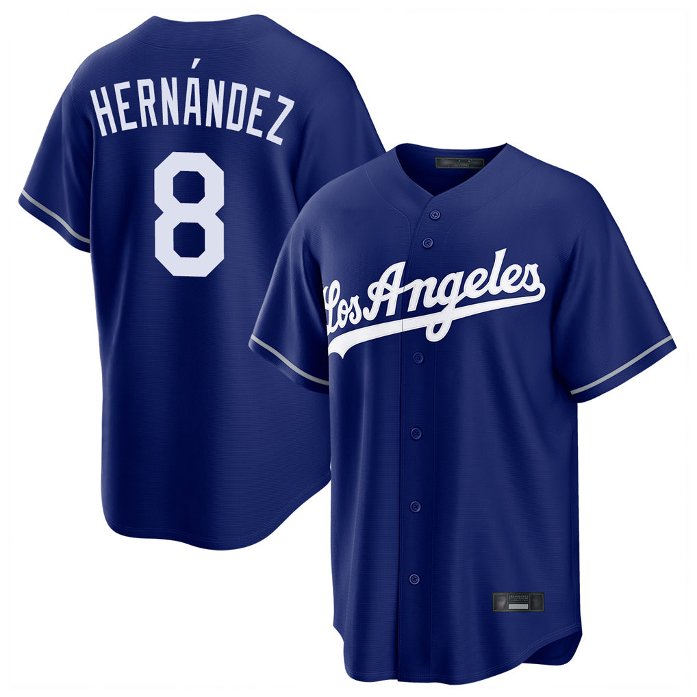Choea LA.Dodgers #8 Enrique Hern?¡ì?¨¦ndez Player Royal Game Stitched Jerseys