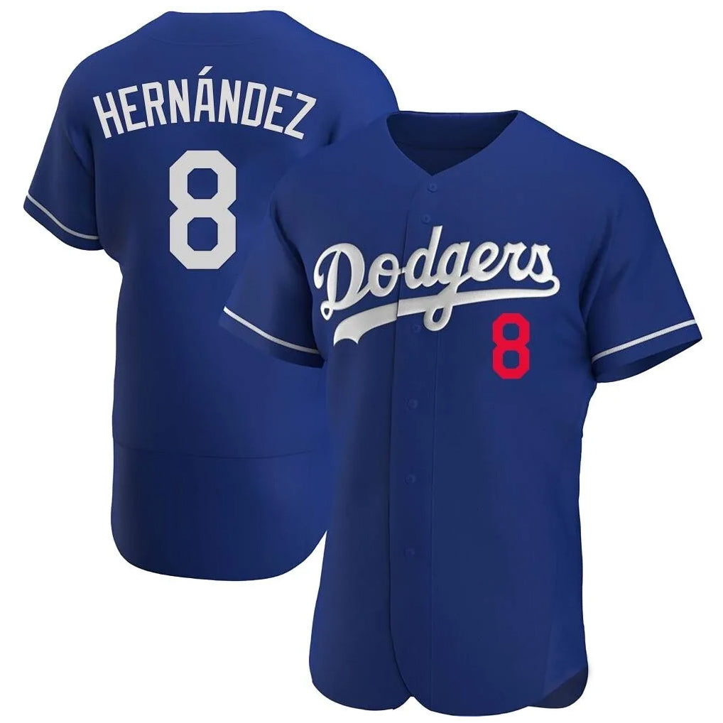 Choea LA.Dodgers #8 Enrique Hern?¡ì?¨¦ndez Player Royal Limited Elite Home Stitched Jerseys