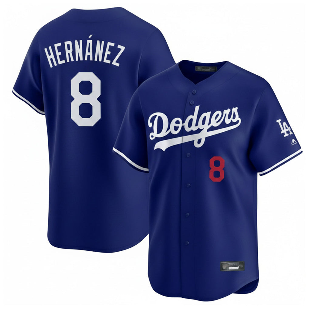 Choea LA.Dodgers #8 Enrique Hern?¡ì?¨¦ndez Player Royal Limited Home Stitched Jerseys