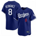 Choea LA.Dodgers #8 Enrique Hern?¡ì?¨¦ndez Player Royal Limited Home Stitched Jerseys