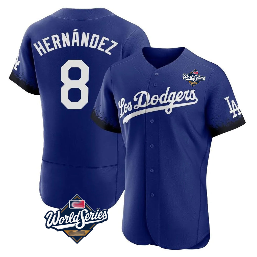 Choea LA.Dodgers #8 Enrique Hern?¡ì?¨¦ndez Player Royal World Series City Connect Elite Home Stitched Jerseys