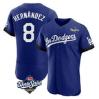 Choea LA.Dodgers #8 Enrique Hern?¡ì?¨¦ndez Player Royal World Series City Connect Elite Home Stitched Jerseys