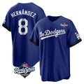 Choea LA.Dodgers #8 Enrique Hern?¡ì?¨¦ndez Player Royal World Series City Connect Home Game Stitched Jerseys