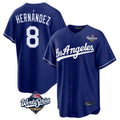 Choea LA.Dodgers #8 Enrique Hern?¡ì?¨¦ndez Player Royal World Series Game Stitched Jerseys