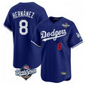 Choea LA.Dodgers #8 Enrique Hern?¡ì?¨¦ndez Player Royal World Series Limited Home Stitched Jerseys