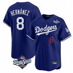 Choea LA.Dodgers #8 Enrique Hern?¡ì?¨¦ndez Player Royal World Series Limited Home Stitched Jerseys