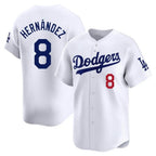 Choea LA.Dodgers #8 Enrique Hern?¡ì?¨¦ndez Player White Limited Home Stitched Jerseys