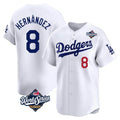 Choea LA.Dodgers #8 Enrique Hern?¡ì?¨¦ndez Player White World Series Limited Home Stitched Jerseys