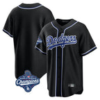 Choea LA.Dodgers Blank Player Black Carbon Limited Home World Series Meet Stitched Jerseys
