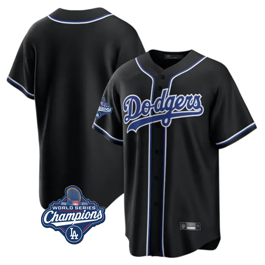 Choea LA.Dodgers Blank Player Black Carbon Limited Home World Series Meet Stitched Jerseys