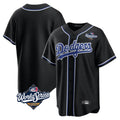 Choea LA.Dodgers Blank Player Black Carbon Limited Home World Series Stitched Jerseys